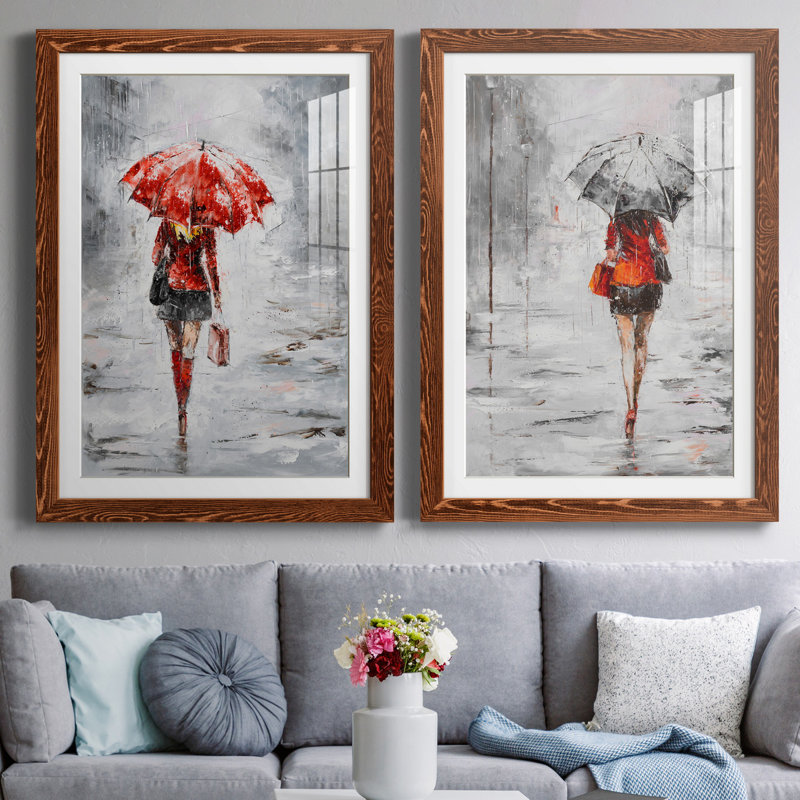 City magasiner III - ensemble de 2 reproductions d'art, Blanc, H 44 po x l 31 po x P 1 po, Papier avec cadre érable