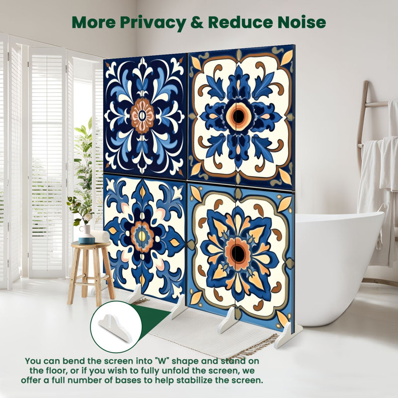 Paravent mexicain à 4 panneaux paravent Royal, 4, 71" H x 64" W x 1" D