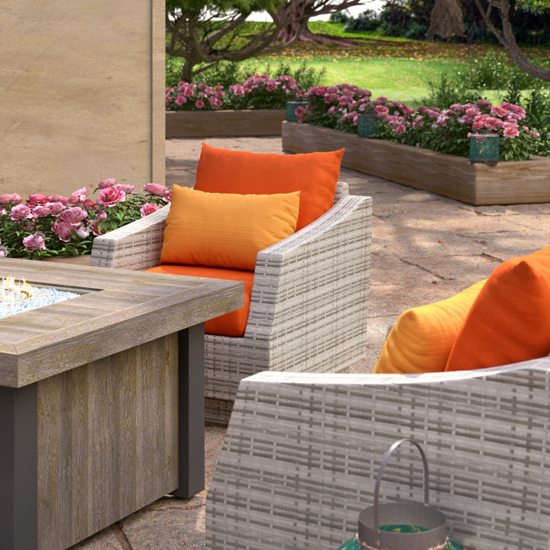 Cannes™ Outdoor 5 - Piece Conversation Set, Spectrum Cayenne Sunbrella® Plainweave