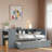Wood Daybed With Trundle, Storage Drawers, Side Shelves And Desk-131898403-131898401