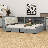 Full Size Wooden Storage Daybed Frame, Modern Platform Bed With Drawers & Flip Headboard & Shelves, Full Floor-Bed W/Upholstered Headboard&Storage, No Box Spring Needed-724404716