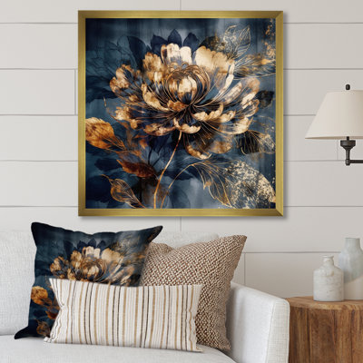 " Blue Gold Carnation Flower III "