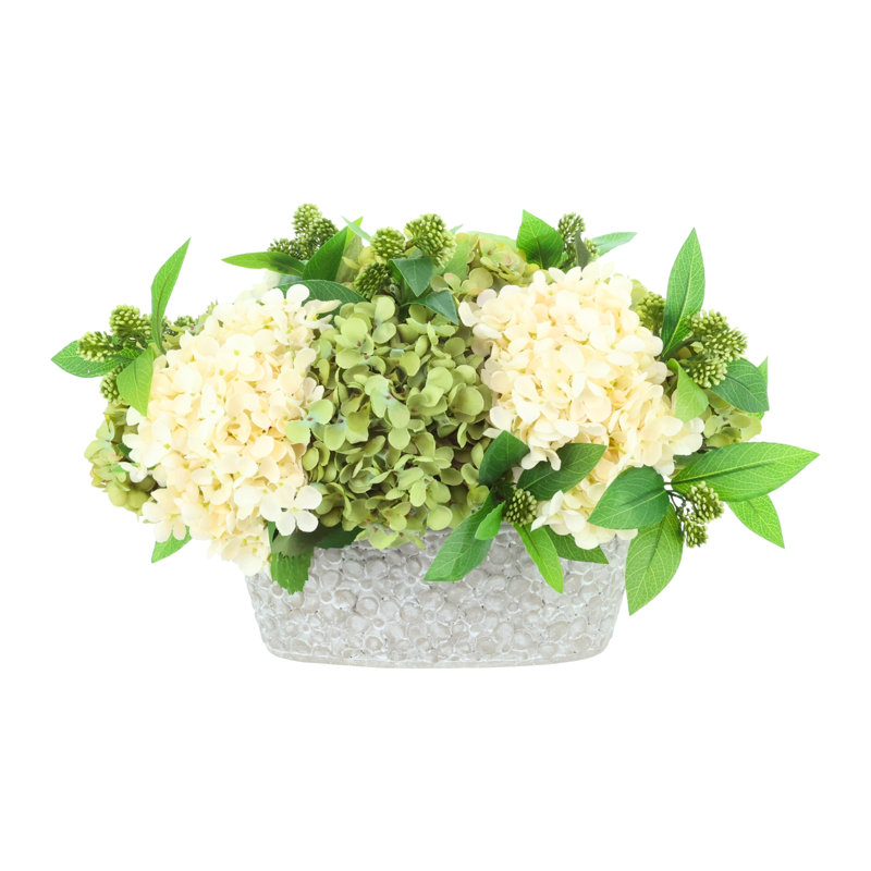 Assorted Hydrangea and Sedum Arrangement