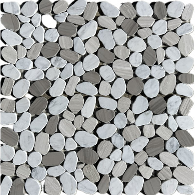 Mosaïque gréco-romaine en marbre naturel gris d'Athènes