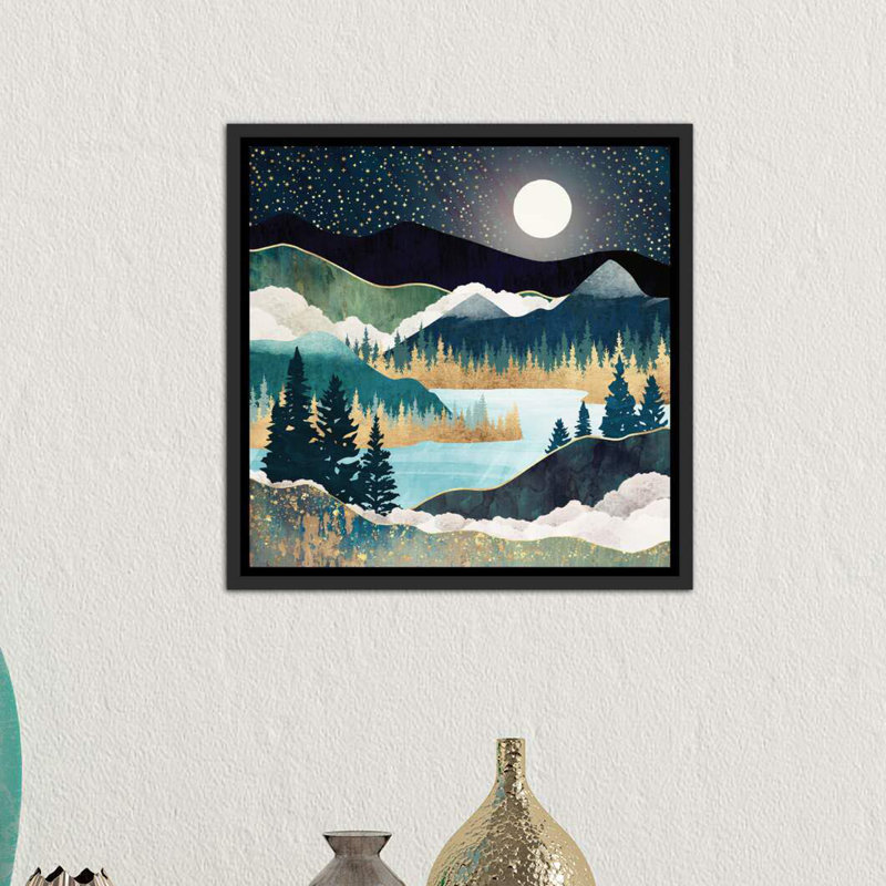 « star lake » par spacefrog designs-print, H 26 po x l 26 po x P 1,5 po, Toile avec cadre noir