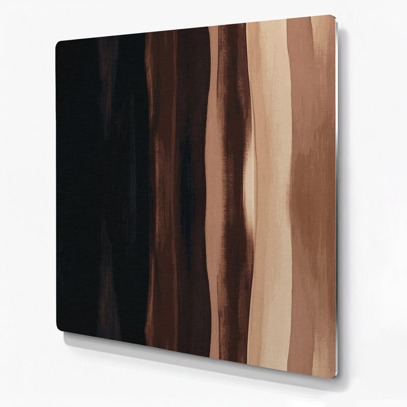 Abstrait couleur champ 6, art mural en métal brun, H 12 po x l 12 po