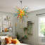 6-Light Modern Artistic Hand-Blown Glass Sputnik Chandelier