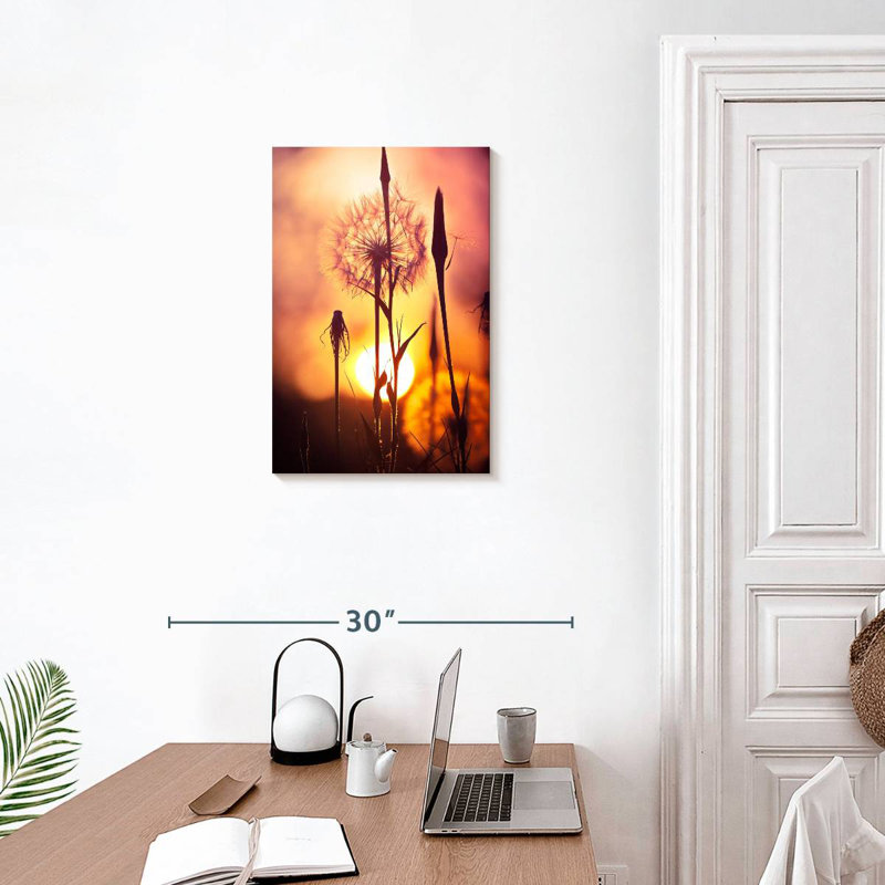 Pissenlits Harnek au coucher du soleil, H 24 po x l 16 po