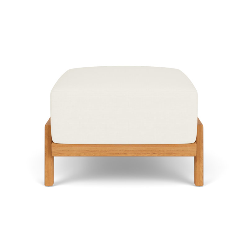 Alpine Outdoor Teak Ottoman, Sailcloth Salt