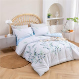 Ensemble d'édredon 3 pièces bleu / vert 100% coton
