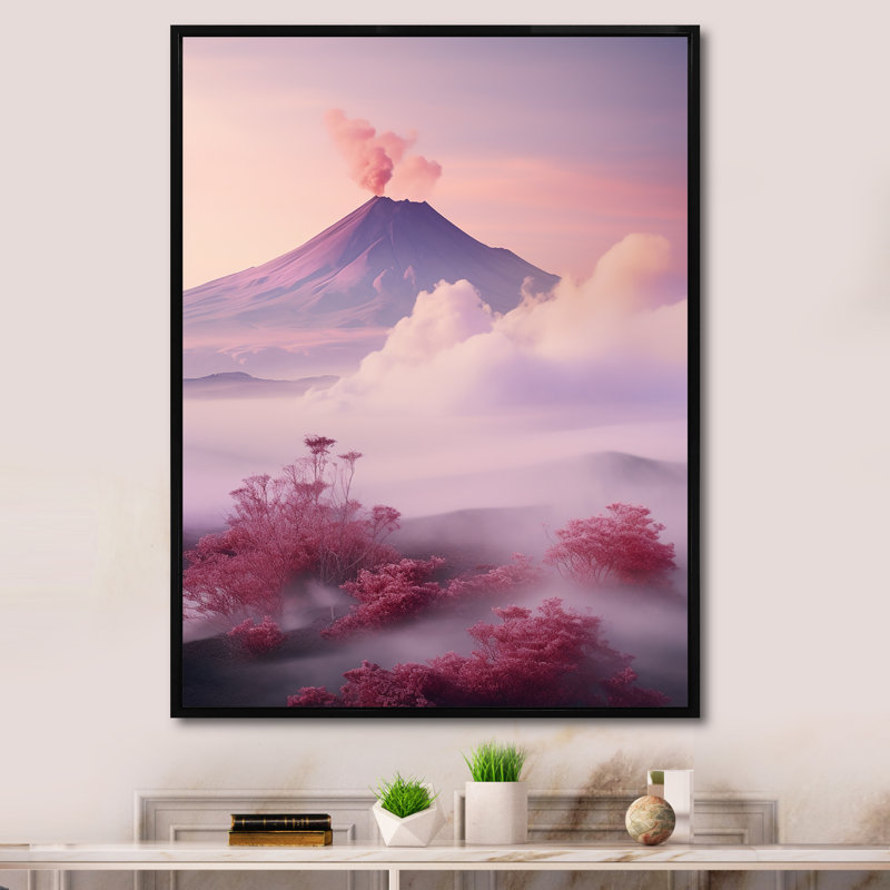 Volcan Volcanic Dream I sur impression sur toile, Cadre flottant noir, H 20 po x l 12 po x P 1 po