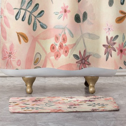 Tapis pour salle de bain floral féminin