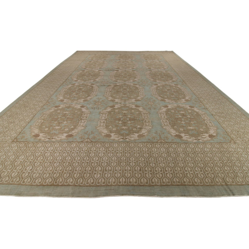 Tapis turc bleu et brun 14 x 20
