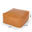 Repose-pieds carré en similicuir de 24 po de largeur-699249941