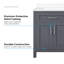 Meuble-lavabo autoportant Tahoe 72 po, couleur anthracite foncé, avec miroir, comptoir en pierre reconstituée, dosseret et fini nickel brossé.-1311781656