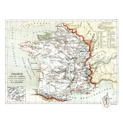 " Mineral Routs France - Cortambert 1880 " by Cortambert