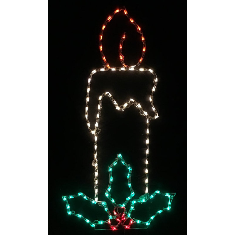 Bougie avec présentoir lumineux de Noël
