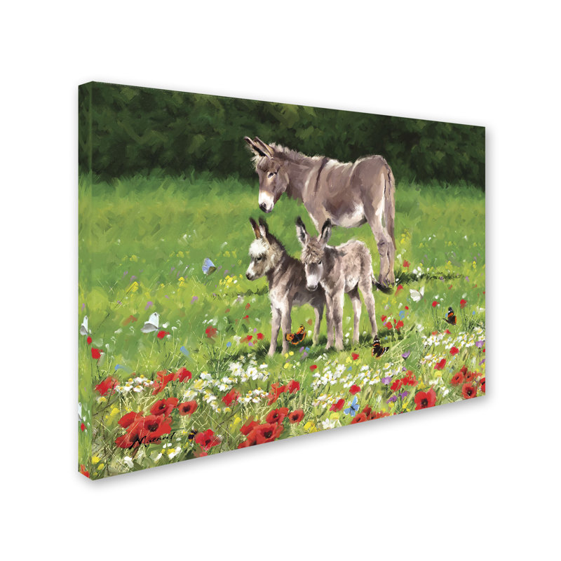 Armand 'Donkeys Landscape' Print on Canvas, 18" H x 24" W x 2" D