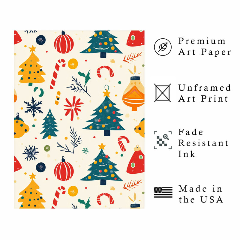 «Holiday Christmas Tree Dreams», reproduction d'art moderne sans cadre, H 10 po x l 8 po