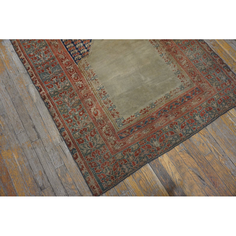 Tribal Small Scatter Size Antique Mid 18th Century Turkish Ghiordes Islamic Mehrab Prayer Rug