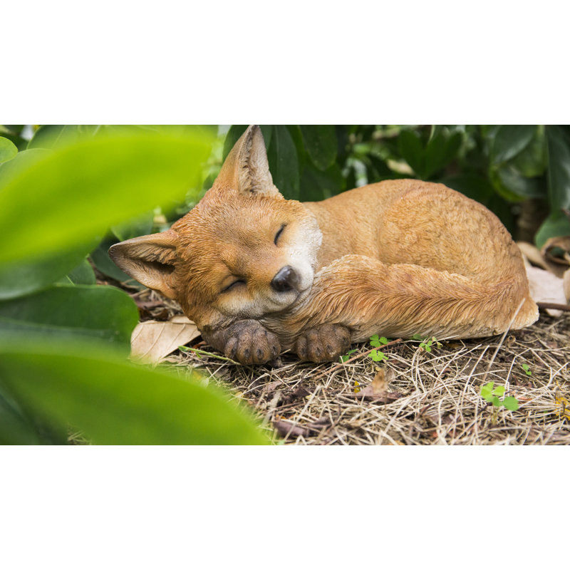 Fox Pup Sleeping Statue