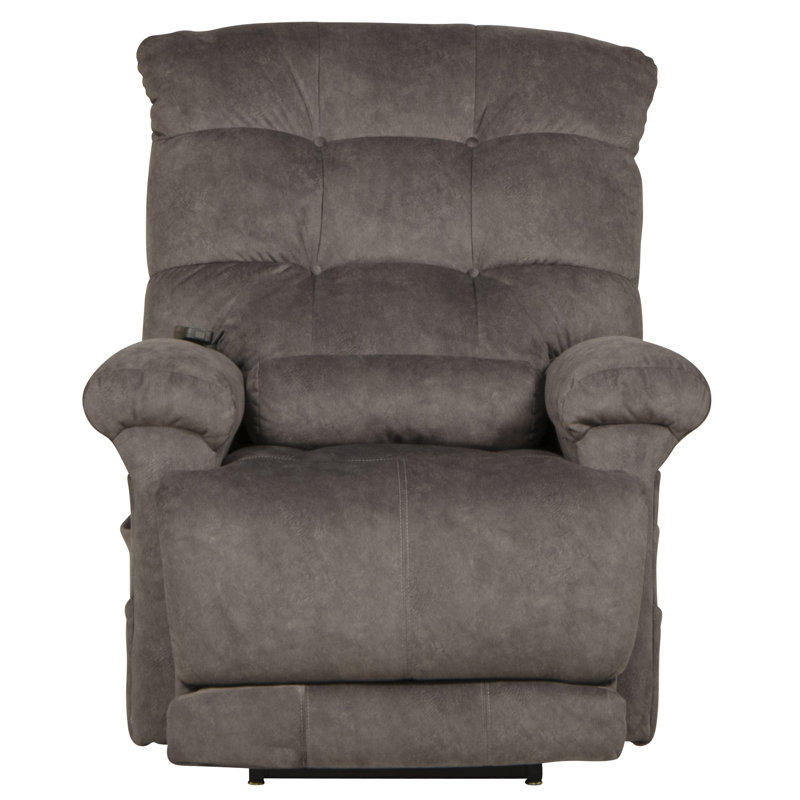 Upholstered Heated Massage Chair, Gray 100% Polyester