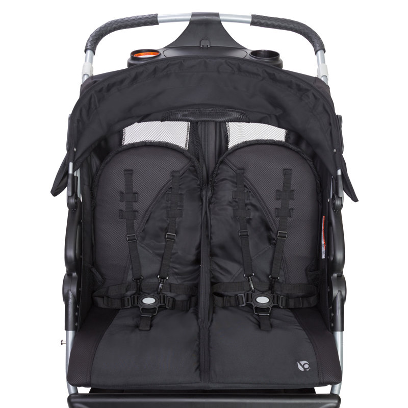 Griffin Black Double Jogging Stroller with Steel Frame