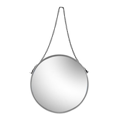 Harbour Housewares - Round Metal Frame Hanging Mirror on Chain - 40cm