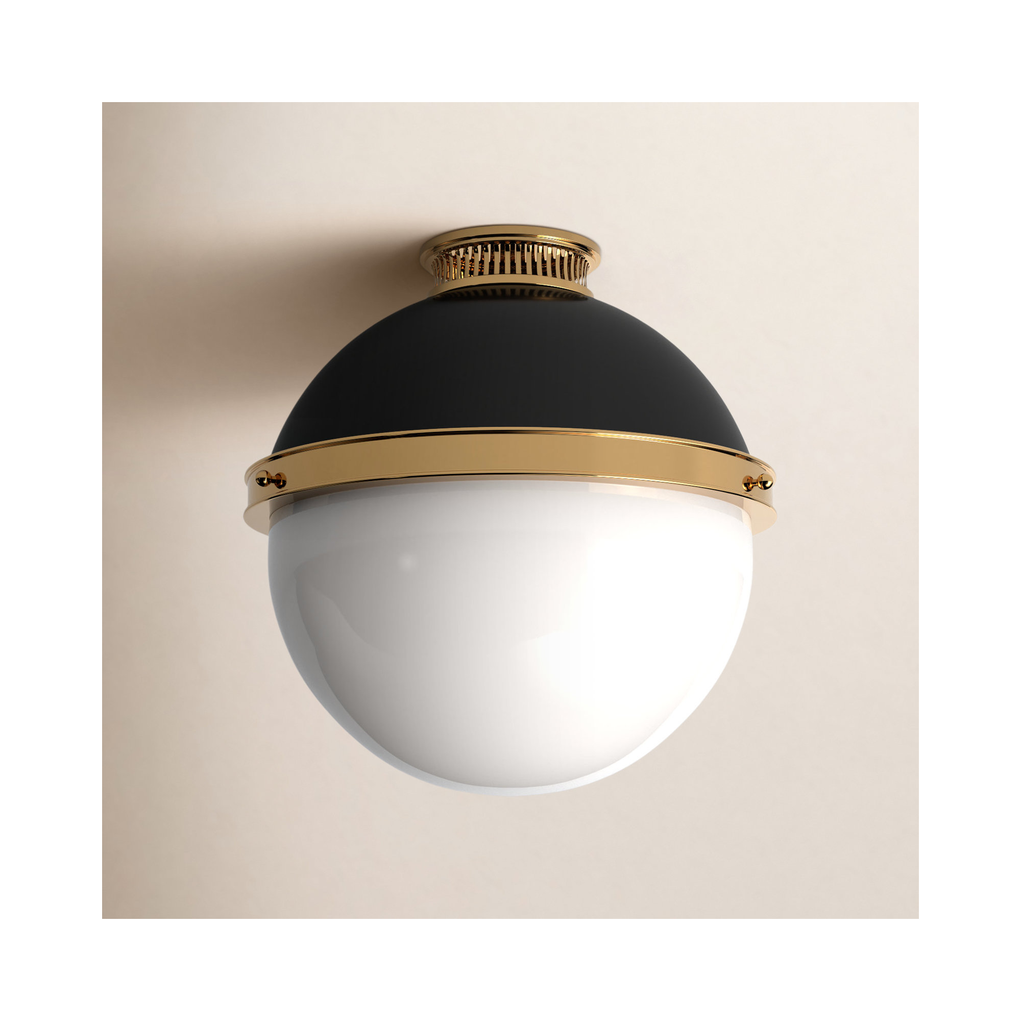 Adrianne Single Light Glass Flush Mount, 14" H x 14.75" W x 14.75" D, Aged/Antique Distressed Bronze