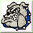 Dog Head Embroidered Patch Gray 2.6 Inches