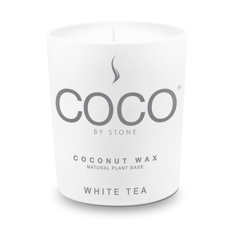 Bougie à la cire de thé blanc et noix de coco naturelle, Pot de 11 oz