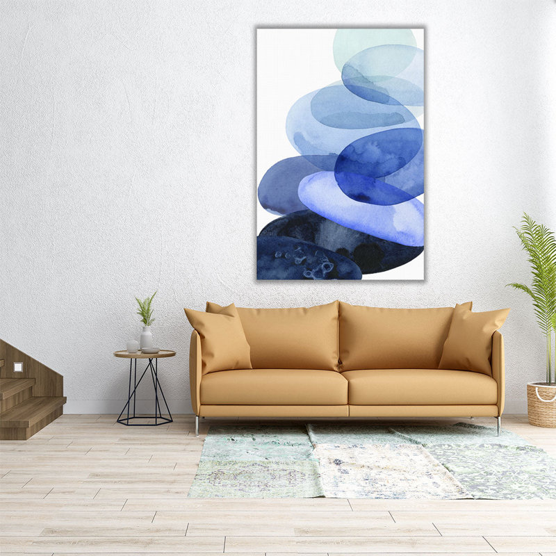 River Worn Pebbles I - reproduction d'art sur toile, H 30 po x l 20 po