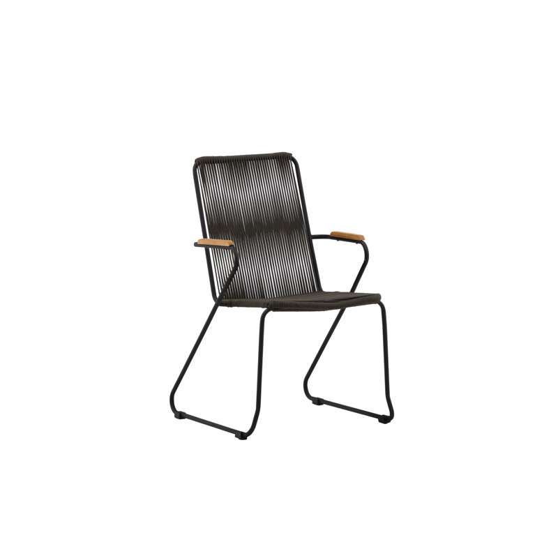 Jalisia Patio Dining Side Chair, Black, Dark Grey