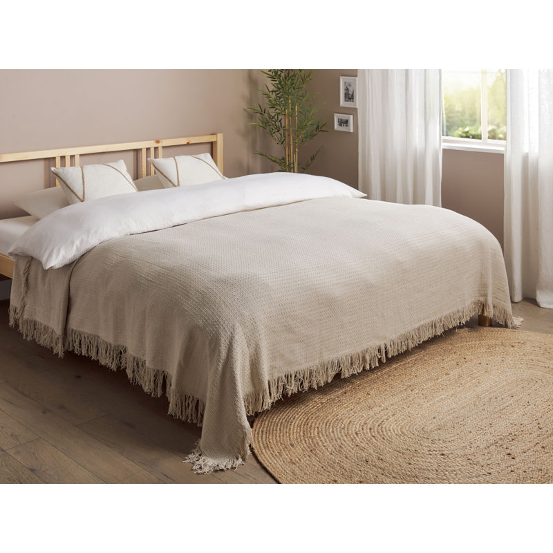 YERBENT Cotton No Pattern Bedspread, Grey