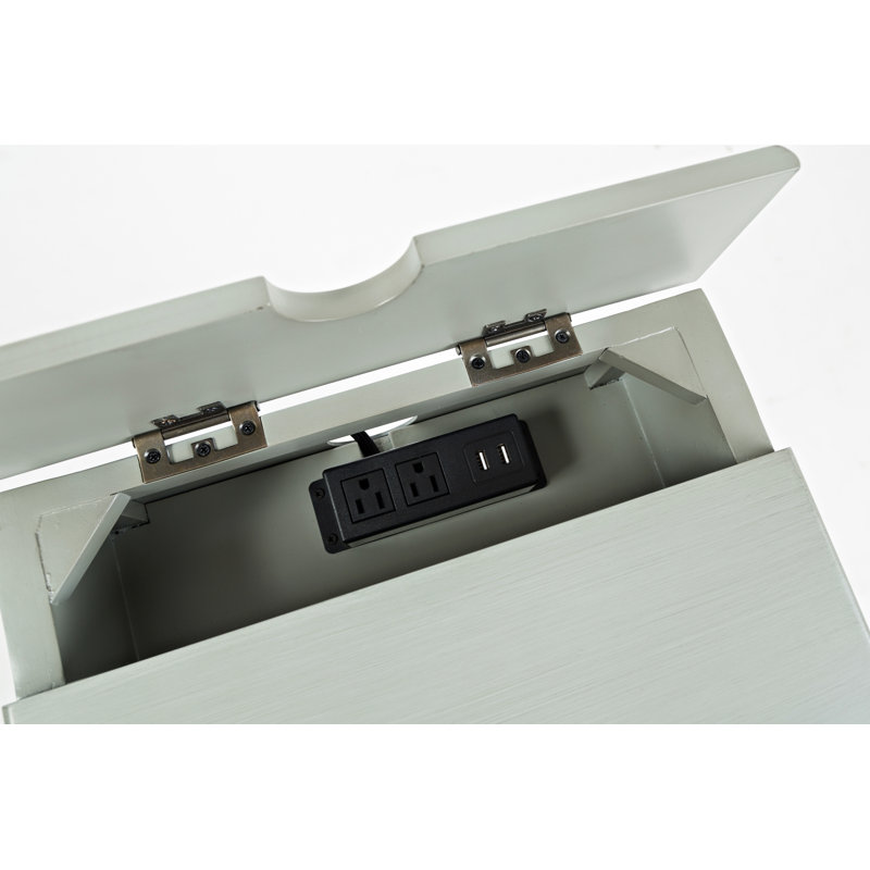 USB Charging Accent Cabinet, Earl Gray