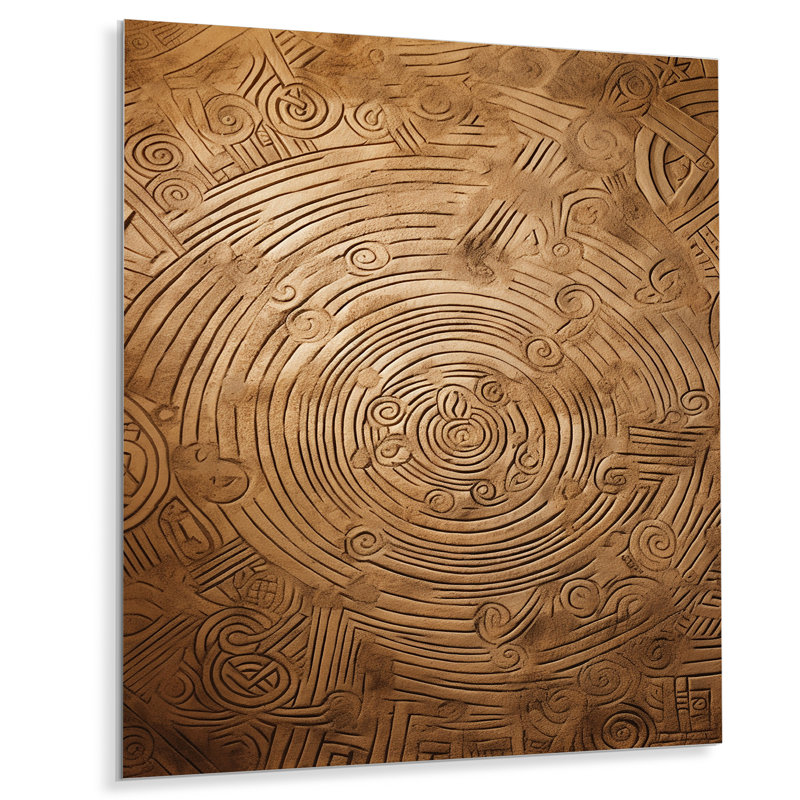 Décoration murale en métal Gold Maze - Plume Boho, H 40 po x l 30 po x P 1 po