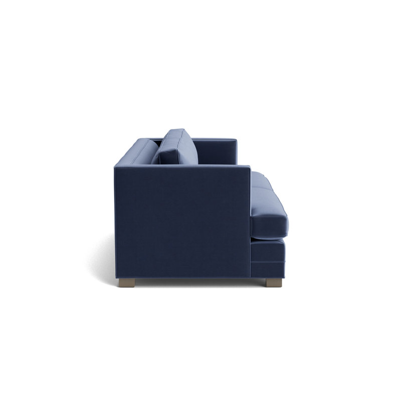 Keaton No Nail 84 Sofa, Performance Velvet - Indigo, Driftwood
