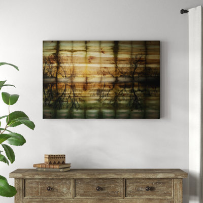 'Calming Reflection' by Parvez Taj Print on Natural Pine Wood