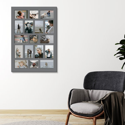17 Opening Wall Gallery Picture Frame Set, Ash