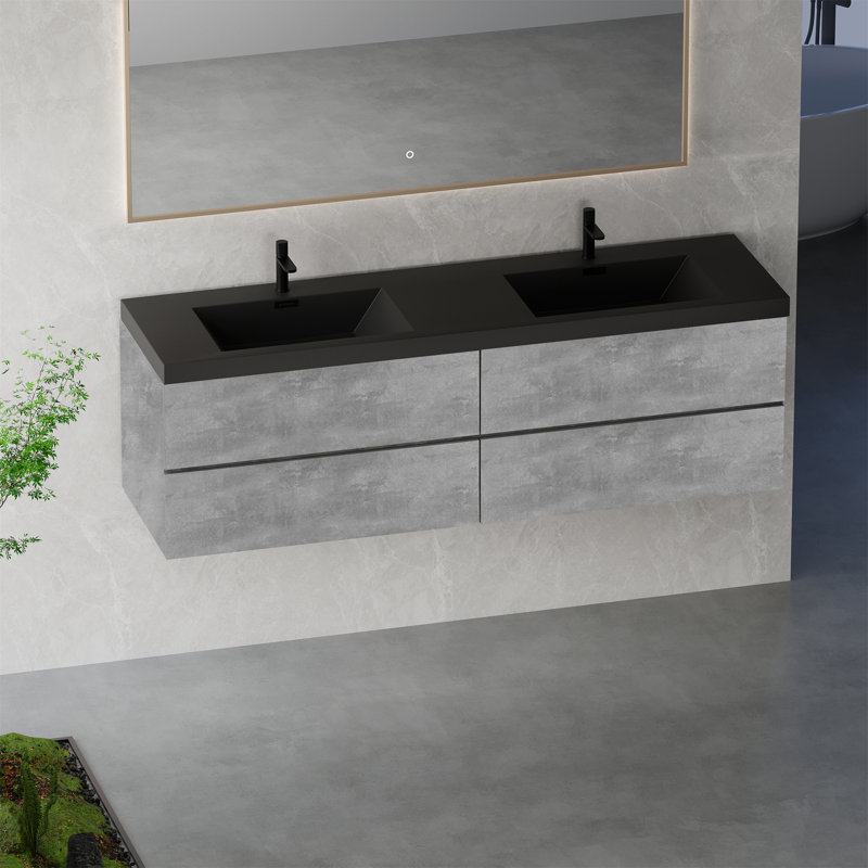 72" Floating Bathroom Vanity With Sink, 71"