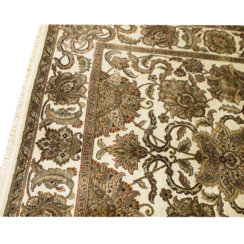 Tapis ivoire noué à la main de haute qualité