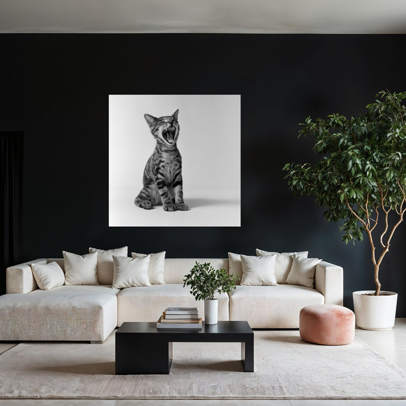 Art de chat rétro des années 1960, H 48 po x l 48 po