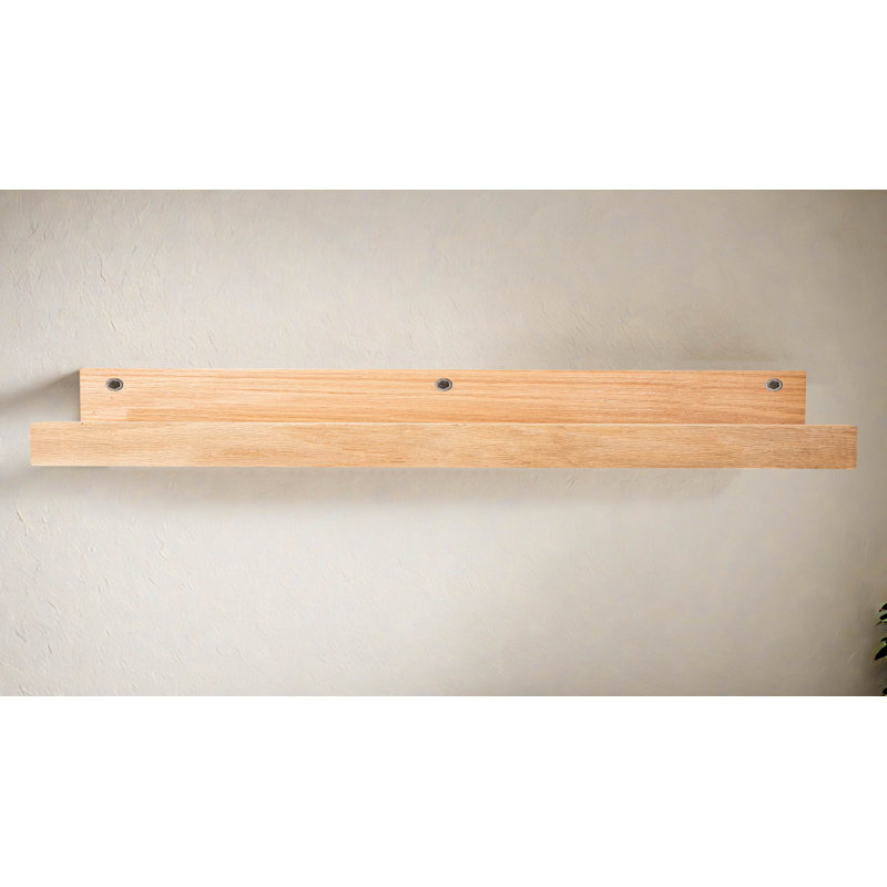 Grandes tablettes rayonnées en chêne massif 3 pièces Rayne, 46x6x5