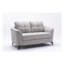 Canapé deux places Callie 60" en velours gris pâle avec coussins capitonnés et siège à ressorts ensachés