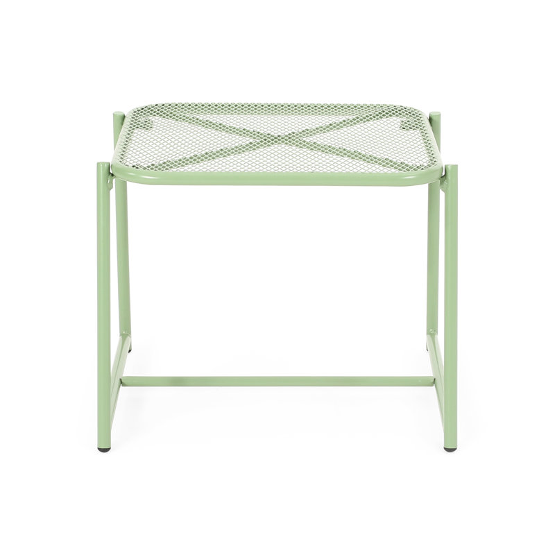 Table d'appoint en fer 15,5 po H, moderne avec ornement en maille, l 19,04 po x P 17,87 po, P 7,62 lb, H 16,27 po