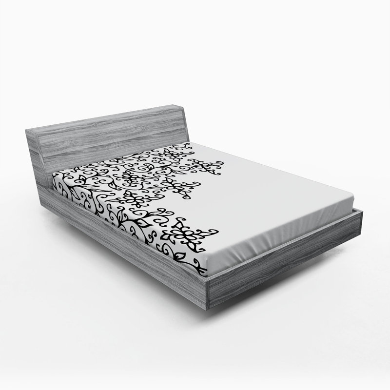 Microfiber Floral Fitted Sheet, Full Fitted Sheet