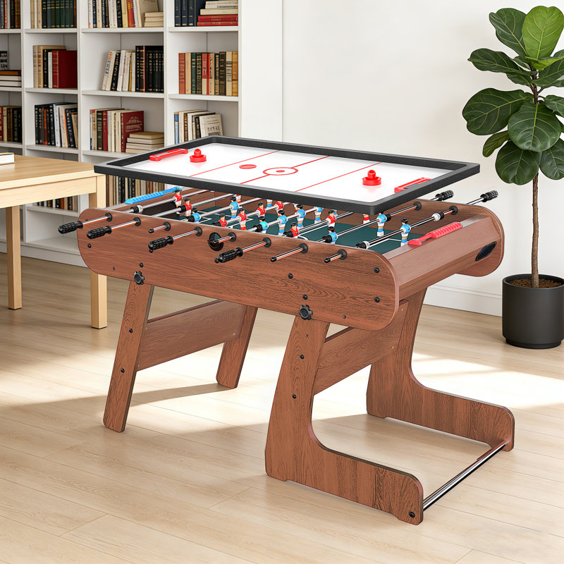 2-in-1 Multi Game Table, 53.5" Foosball Table, Air Hockey Table , Indoor Entertainment Center for Family Fun, Party