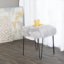 Tabouret carré en fausse fourrure gris