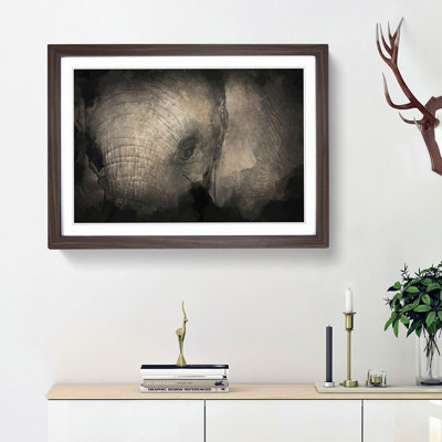 Gentle Elephant in Abstract - Picture Frame Graphic Art Print