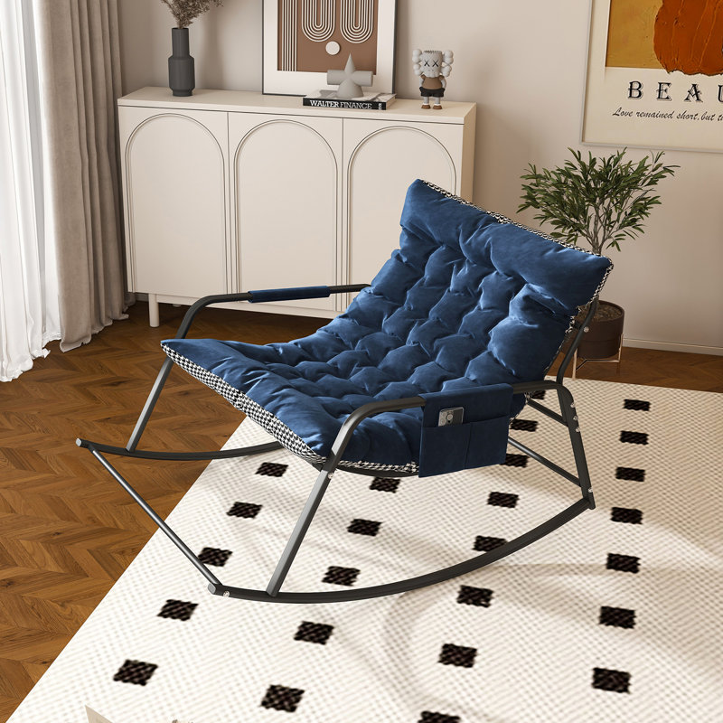 Chaise berçante avec rangement, Blanc cassé
